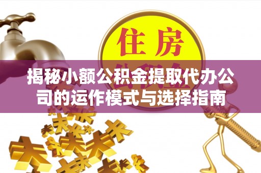 沙鹿揭秘小额公积金提取代办公司的运作模式与选择指南