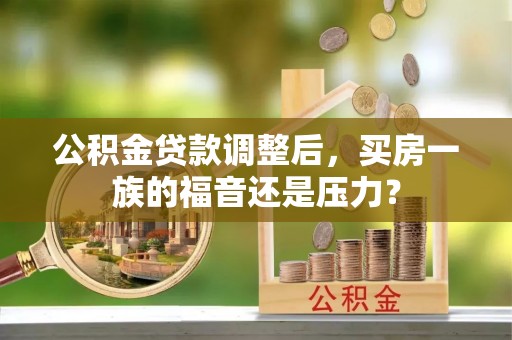 沙鹿公积金贷款调整后，买房一族的福音还是压力？