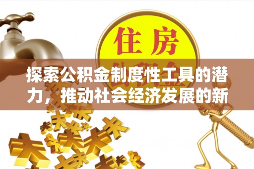 沙鹿探索公积金制度性工具的潜力，推动社会经济发展的新引擎