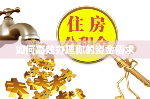 沙鹿如何高效办理你的资金需求