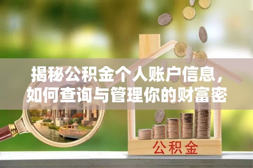 沙鹿揭秘公积金个人账户信息，如何查询与管理你的财富密码